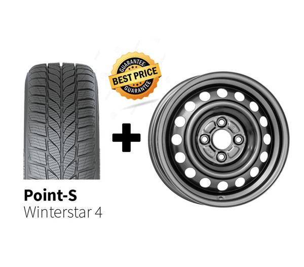 Zimski komplet 4x Jeklena platišča + Point S Winterstar 4 195/65 R15 91T