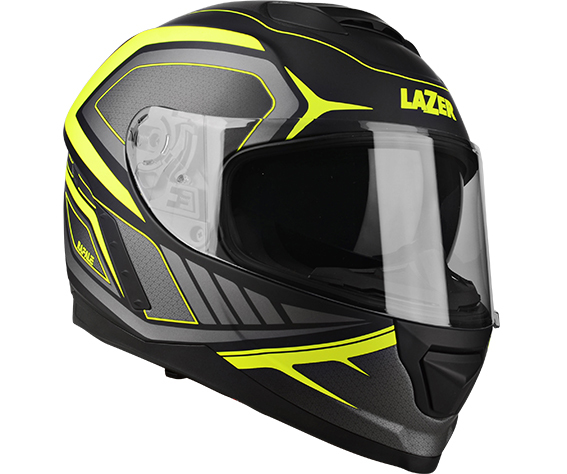 MOTORISTIČNA ČELADA LAZER RAFALE HEXA (BLACK - YELLOW - MATT) S