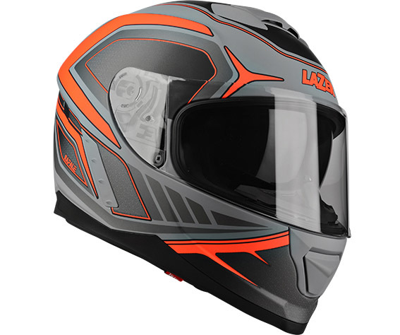 MOTORISTIČNA ČELADA LAZER RAFALE HEXA (TITAN GREY - RED - MATT) S