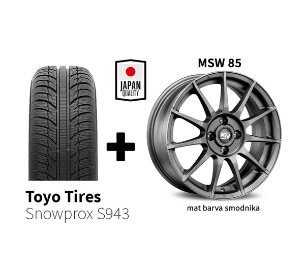 Zimski komplet 4x Aluminijasta platišča + Toyo Snowprox S943 185/65 R15 92T