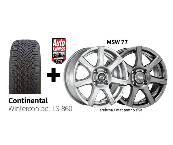 Zimski komplet 4x Alu platišča + Continental WinterContact TS 860 185/65 R15 88T