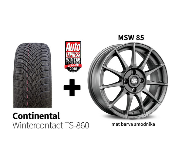 Zimski komplet 4x Alu platišča + Continental WinterContact TS 860 185/65 R15 88T