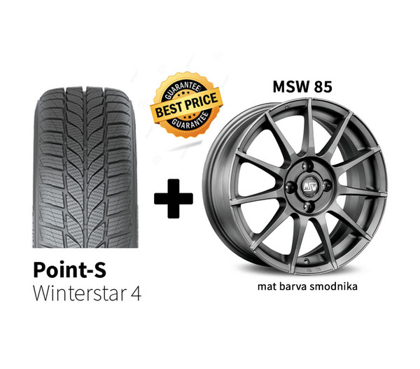 Zimski komplet 4x Aluminijasta platišča + Point S Winterstar 4 185/65 R15 91T
