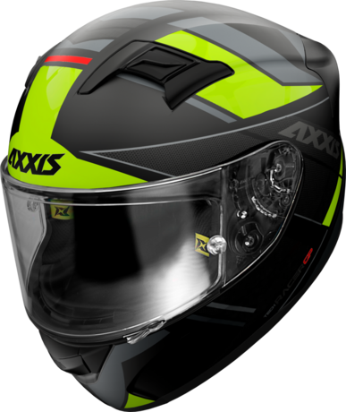 MOTORISTIČNA ČELADA FULL FACE helmet AXXIS GP RACER SV FIBER tech matt fluor yellow L