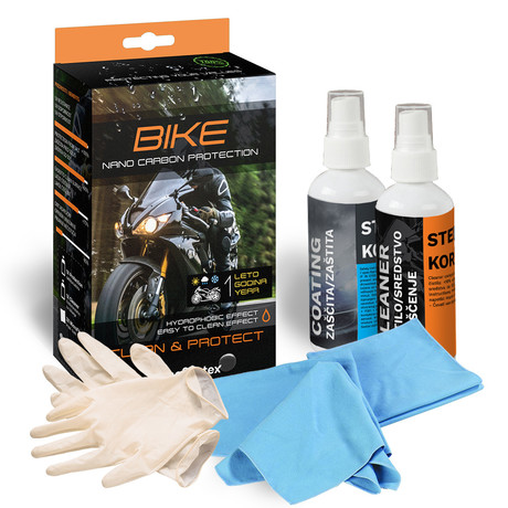 Set za čiščenje in zaščito motornega kolesa NANOCOATEX Bike Nano Carbon Clean & Protect