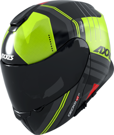 MOTORISTIČNA ČELADA FLIP UP helmet GECKO SV ABS epic b3 gloss fluor yellow L